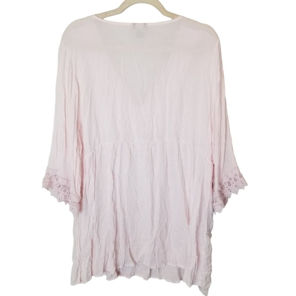 Torrid Womens 3X Light Pink Lace Trim 3/4 Sleeves - Picture 7 of 7